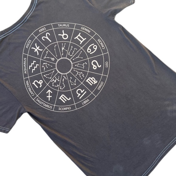 Tops - Brown ZODIAC Wheel constellations t shirt|medium